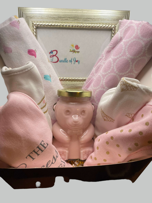 Pink Baby Shower Gift Basket